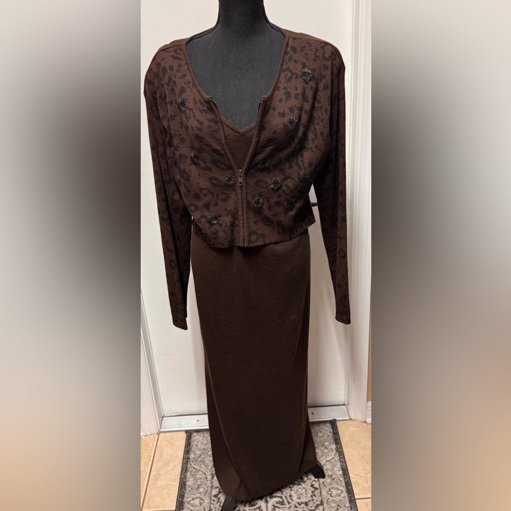 Carole Little Brown Sweater Dress